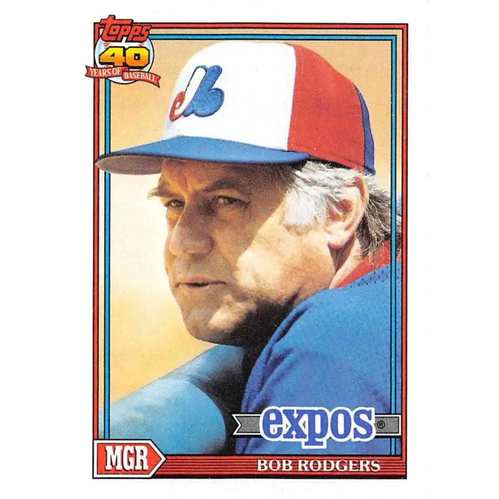 1991 Topps #321 Bob Rodgers NM-MT Montreal Expos Baseball Card - Baseball Card Single