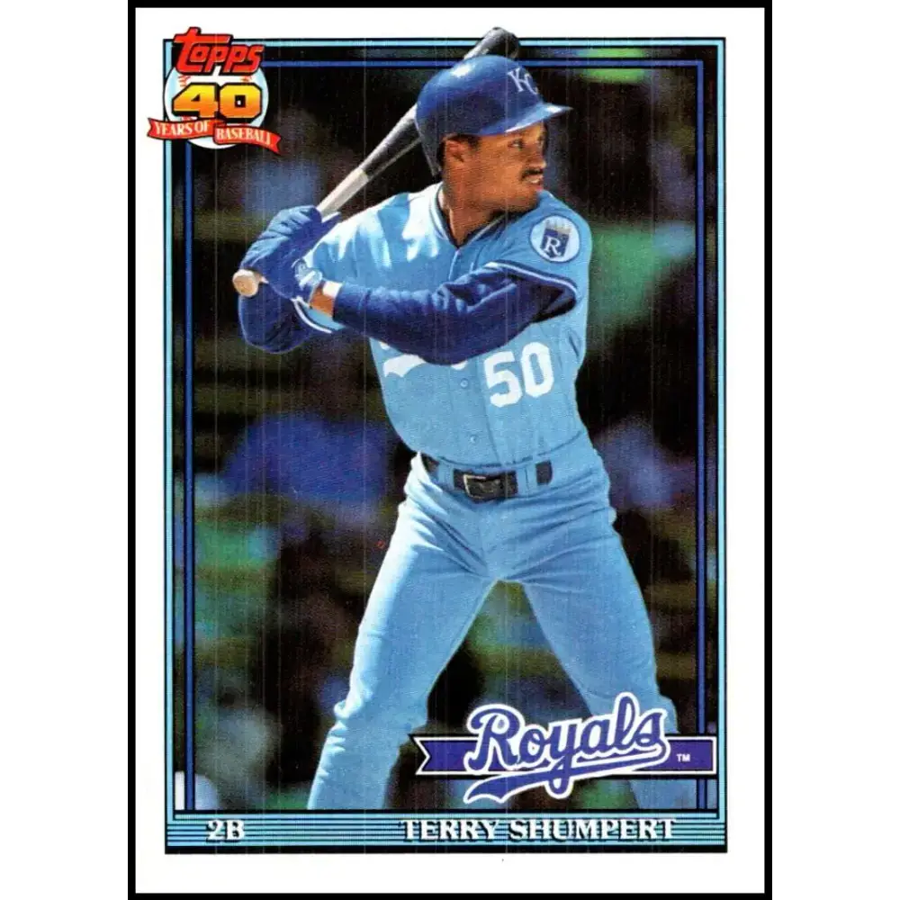1991 Topps #322 Terry Shumpert NM-MT Kansas City Royals Baseball Card - Baseball Card Single