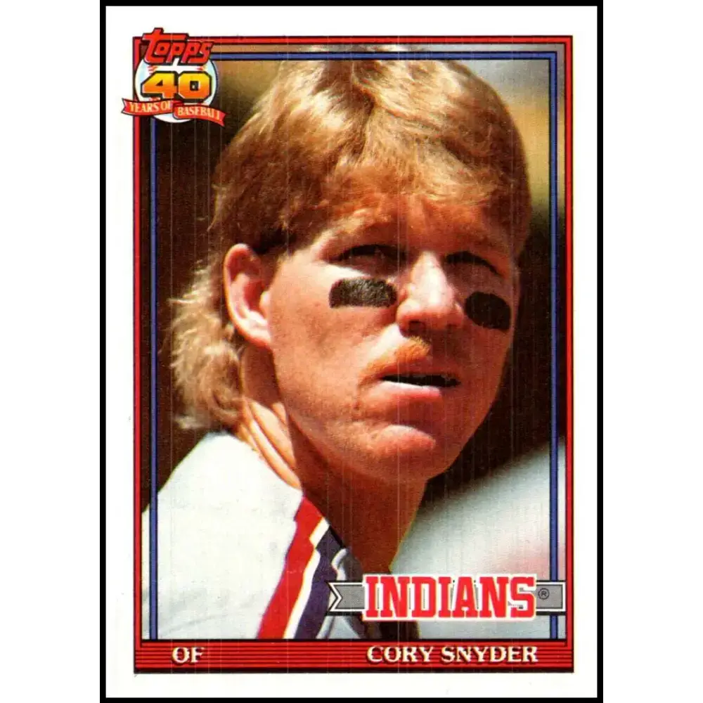 1991 Topps #323 Cory Snyder NM-MT Cleveland Indians Baseball Card - Baseball Card Single