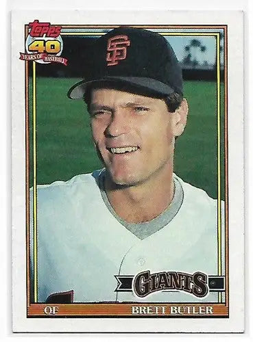 1991 Topps #325 Brett Butler NM-MT Giants - Baseball Card Single