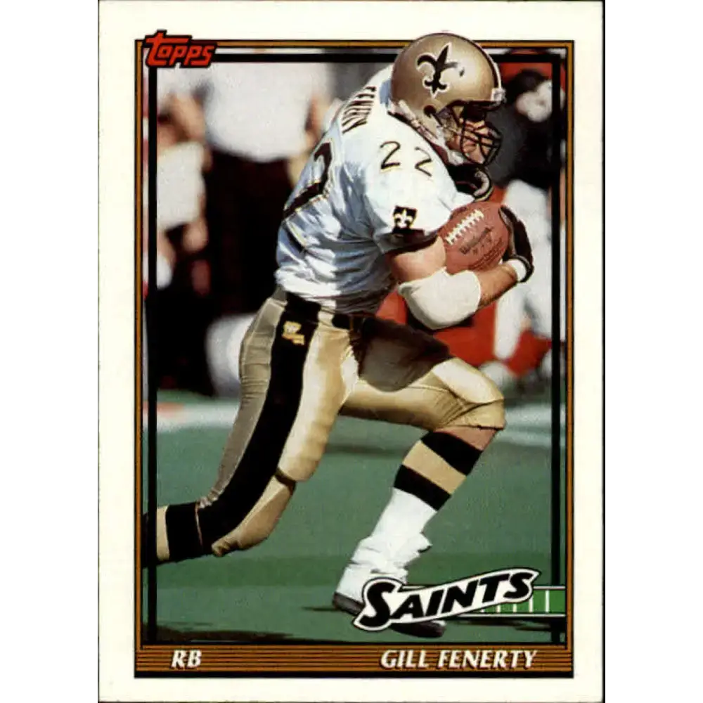 1991 Topps #327 Gill Fenerty NM-MT RC Rookie New Orleans Saints Football Card - Football Card Single