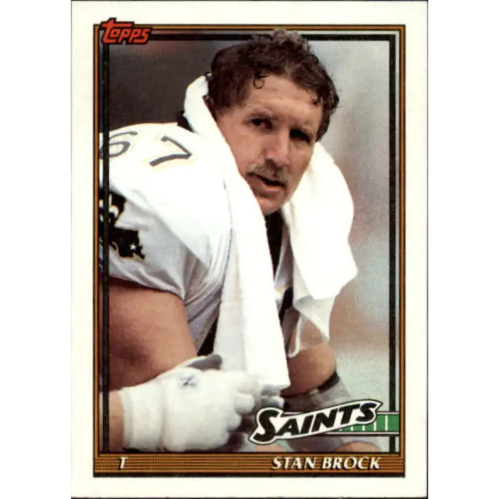 1991 Topps #328 Stan Brock NM-MT New Orleans Saints Football Card - Football Card Single