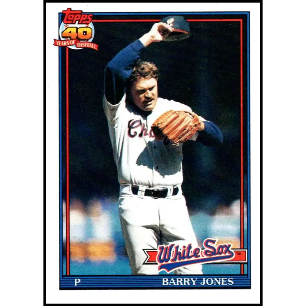 1991 Topps #33 Barry Jones NM-MT Chicago White Sox Baseball Card - Baseball Card Single