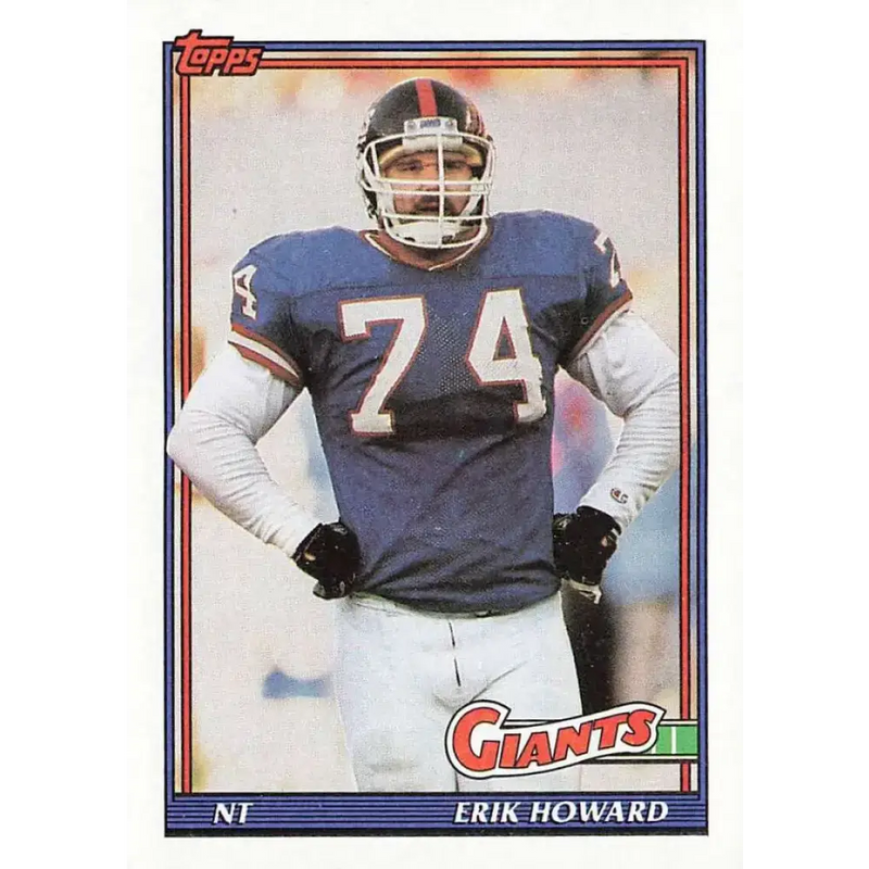 1991 Topps #33 Erik Howard NM-MT New York Giants Football Card - Football Card Single