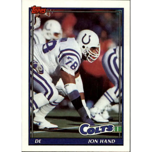 1991 Topps #332 Jon Hand NM-MT Indianapolis Colts Football Card