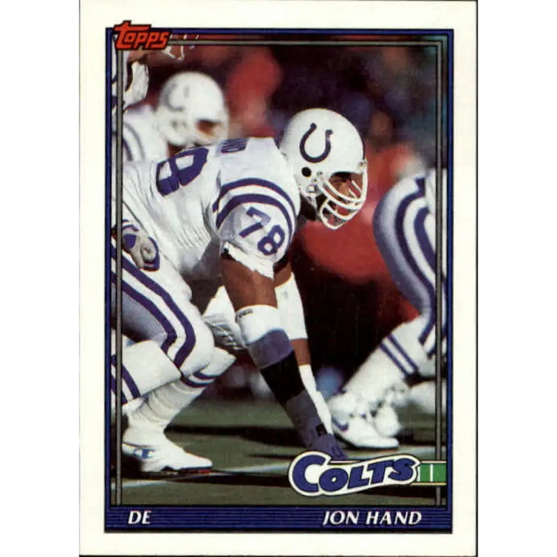 1991 Topps #332 Jon Hand NM-MT Indianapolis Colts Football Card - Football Card Single