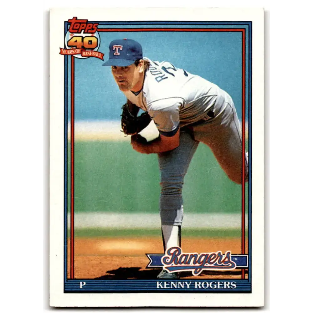 1991 Topps #332 Kenny Rogers NM-MT Texas Rangers Baseball Card - Baseball Card Single