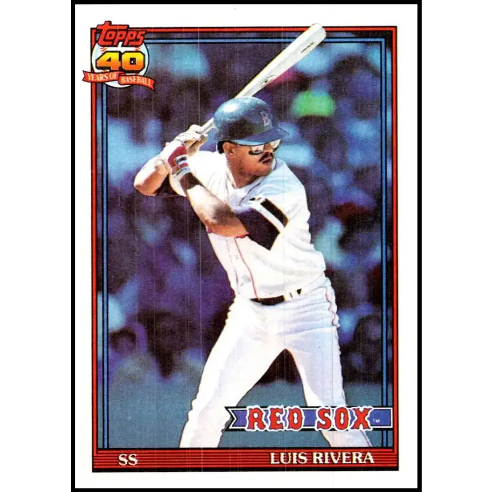 1991 Topps #338 Luis Rivera NM-MT Boston Red Sox Baseball Card - Baseball Card Single