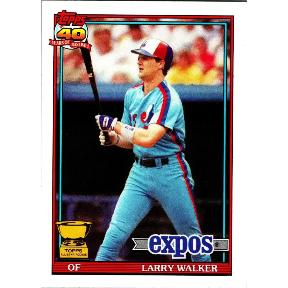 1991 Topps #339 Larry Walker NM-MT Montreal Expos Baseball Card - Baseball Card Single