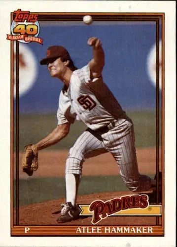 1991 Topps #34 Atlee Hammaker NrMt-Mt Padres - Baseball Card Single
