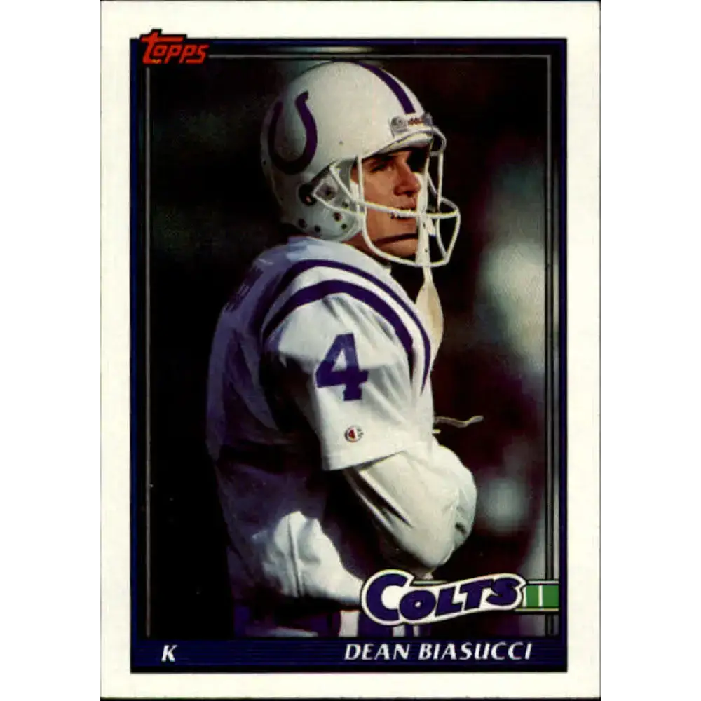 1991 Topps #341 Dean Biasucci NM-MT Indianapolis Colts Football Card - Football Card Single