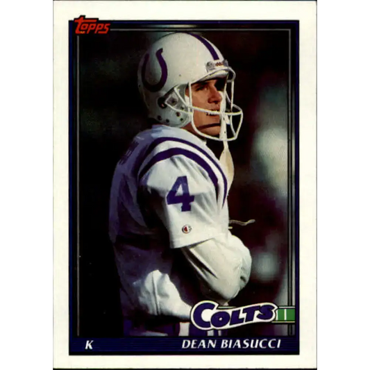 1991 Topps #341 Dean Biasucci NM-MT Indianapolis Colts Football Card