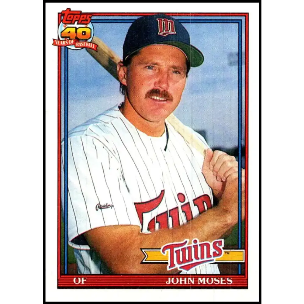 1991 Topps #341 John Moses NM-MT Minnesota Twins Baseball Card - Baseball Card Single