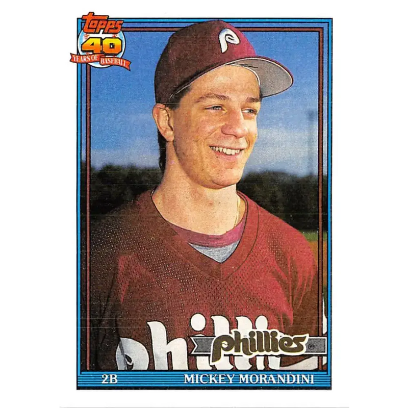 1991 Topps #342 Mickey Morandini NM-MT Philadelphia Phillies Baseball Card - Baseball Card Single