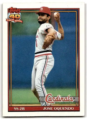 1991 Topps #343 Jose Oquendo EX/NM Cardinals ID:43359 - Baseball Card Single