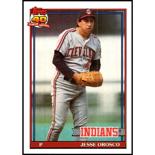 1991 Topps #346 Jesse Orosco NM-MT Cleveland Indians Baseball Card - Baseball Card Single