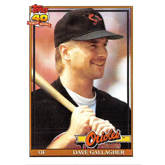 1991 Topps #349 Dave Gallagher NM-MT Baltimore Orioles Baseball Card - Baseball Card Single