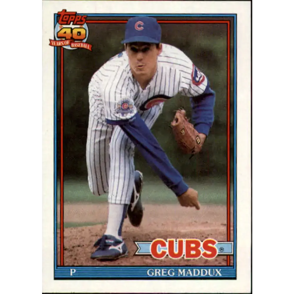 1991 Topps #35 Greg Maddux NM-MT Chicago Cubs Baseball Card - Baseball Card Single