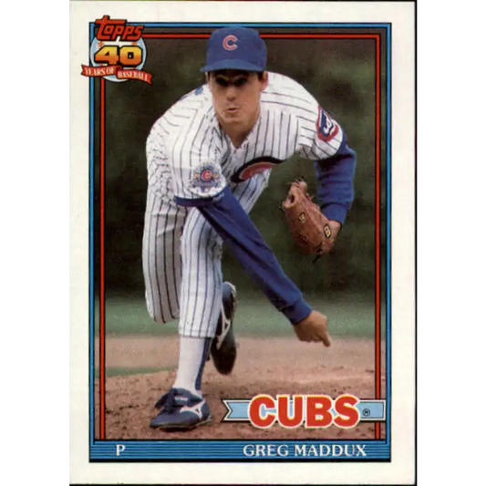 1991 Topps #35 Greg Maddux NM-MT Chicago Cubs Baseball Card - Baseball Card Single