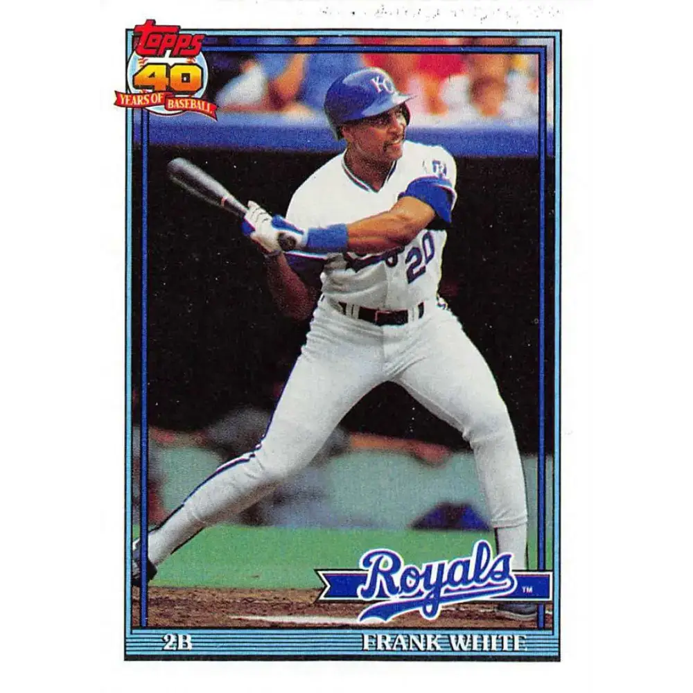 1991 Topps #352 Frank White NM-MT Kansas City Royals Baseball Card - Baseball Card Single