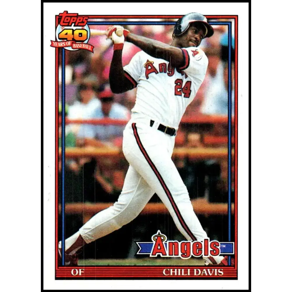 1991 Topps #355 Chili Davis NM-MT California Angels Baseball Card - Baseball Card Single