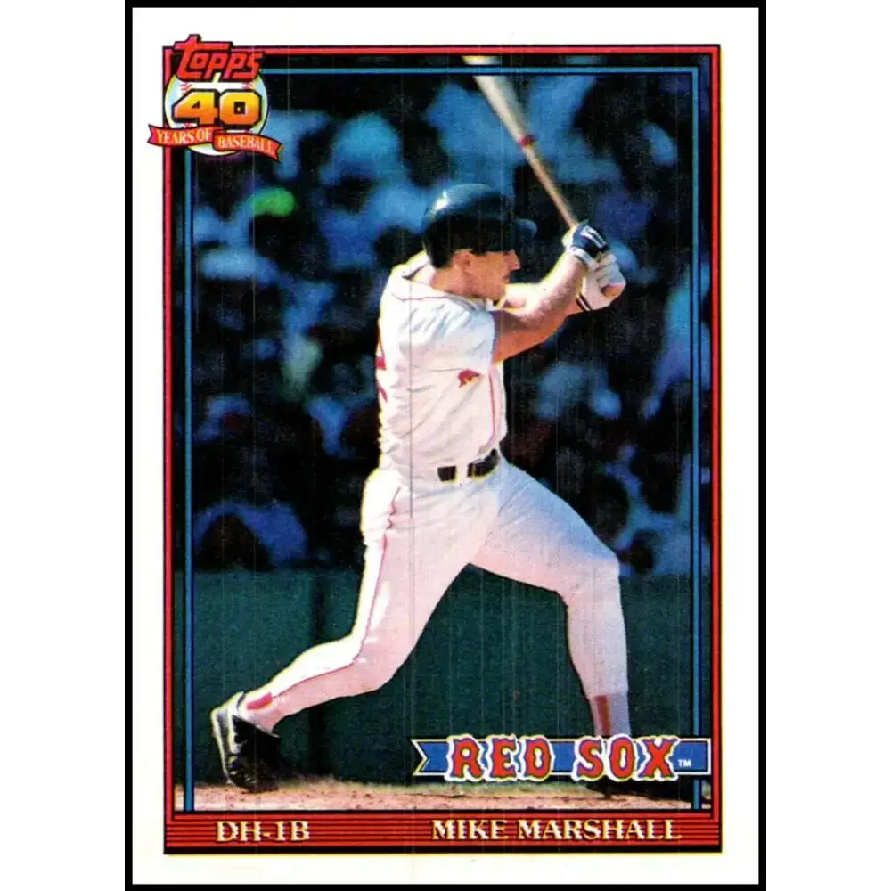 1991 Topps #356 Mike Marshall NM-MT Boston Red Sox Baseball Card - Baseball Card Single
