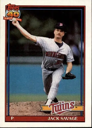 1991 Topps #357 Jack Savage NM-MT Twins - Baseball Card Single