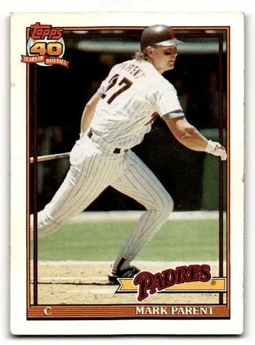 Original gloss 1991 Topps Mark Parent San Diego Padres baseball card near mint ID58257