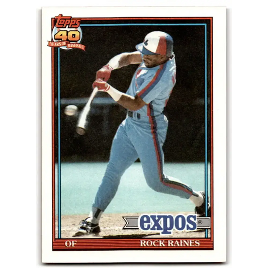 1991 Topps #360 Rock Raines NM-MT Montreal Expos Baseball Card - Baseball Card Single