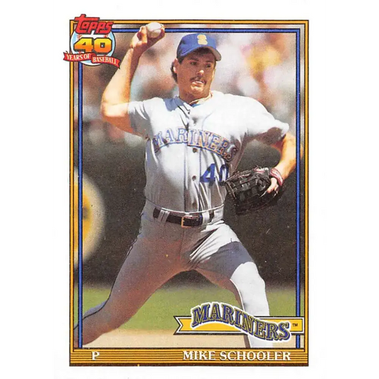 1991 Topps #365 Mike Schooler NM-MT Seattle Mariners Baseball Card - Baseball Card Single