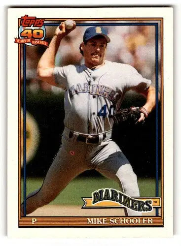 1991 Topps #365 Mike Schooler Seattle Mariners Baseball Cards ID:53058 - Baseball Card Single