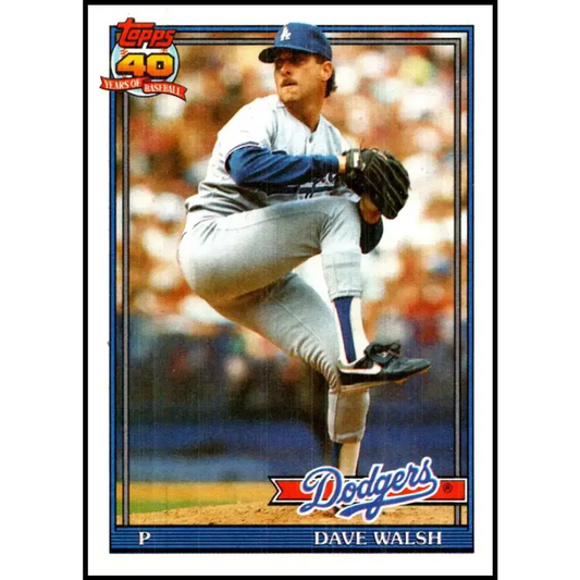 1991 Topps #367 Dave Walsh NM-MT RC Rookie Los Angeles Dodgers Baseball Card - Baseball Card Single