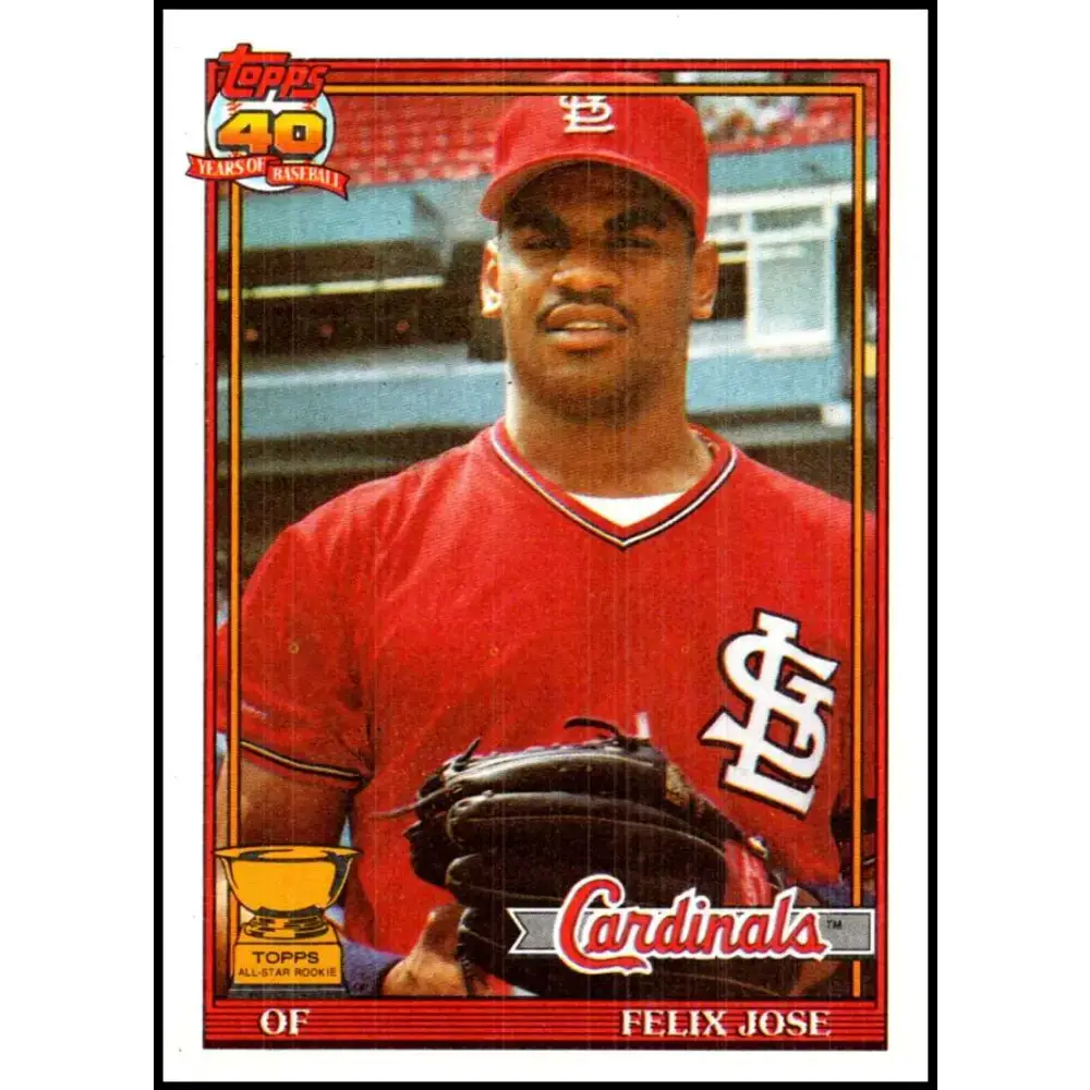 1991 Topps #368 Felix Jose NM-MT St. Louis Cardinals Baseball Card - Baseball Card Single