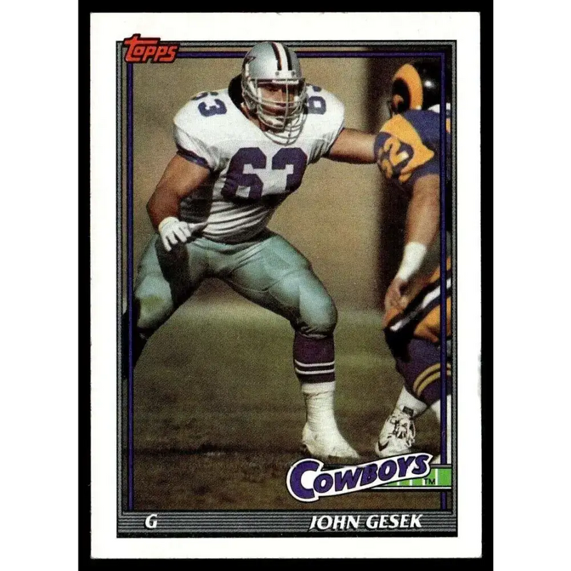 1991 Topps #369 John Gesek NM-MT RC Rookie Dallas Cowboys Football Card - Football Card Single