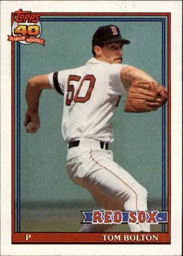 Original gloss of Tom Bolton baseball card from 1991 Topps #37, a sports card collectible