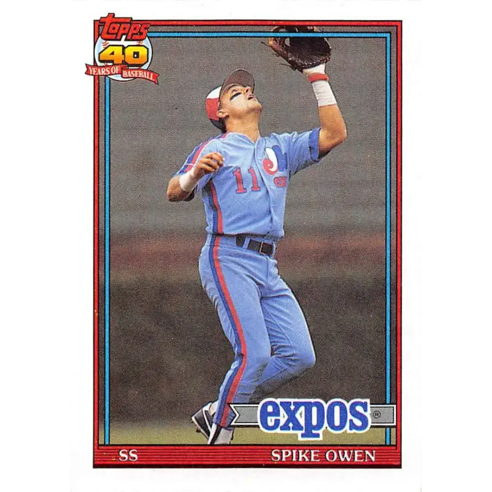 1991 Topps #372 Spike Owen NM-MT Montreal Expos Baseball Card - Baseball Card Single