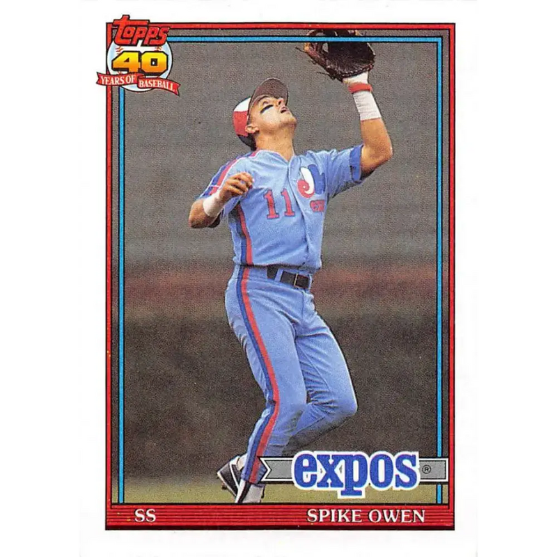 1991 Topps #372 Spike Owen NM-MT Montreal Expos Baseball Card - Baseball Card Single
