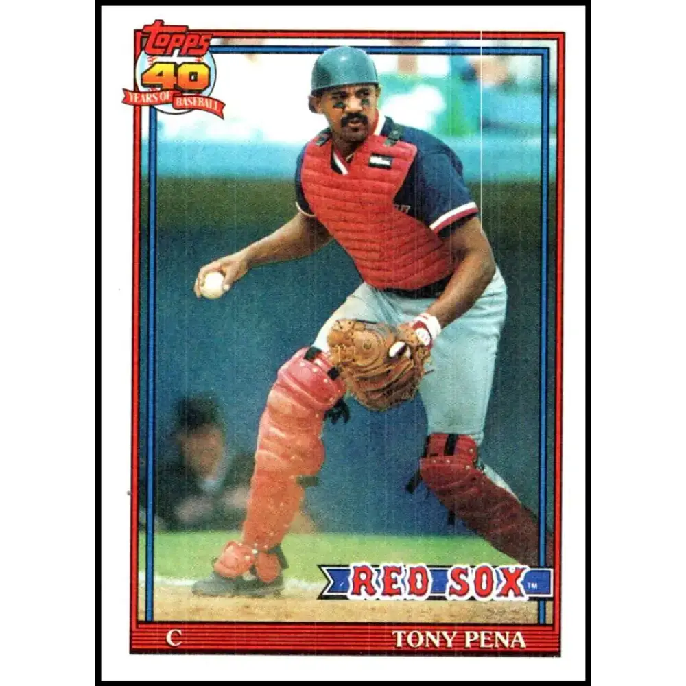 1991 Topps #375 Tony Pena NM-MT Boston Red Sox Baseball Card - Baseball Card Single