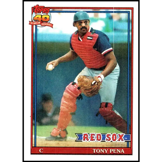 1991 Topps #375 Tony Pena NM-MT Boston Red Sox Baseball Card - Baseball Card Single
