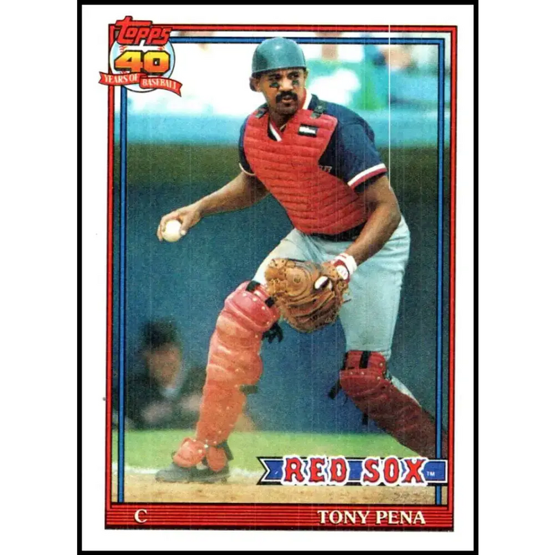 1991 Topps #375 Tony Pena NM-MT Boston Red Sox Baseball Card - Baseball Card Single