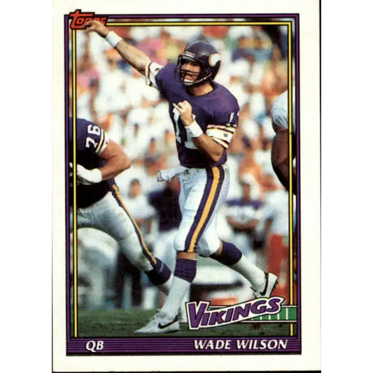 1991 Topps #377 Wade Wilson NM-MT Minnesota Vikings Football Card