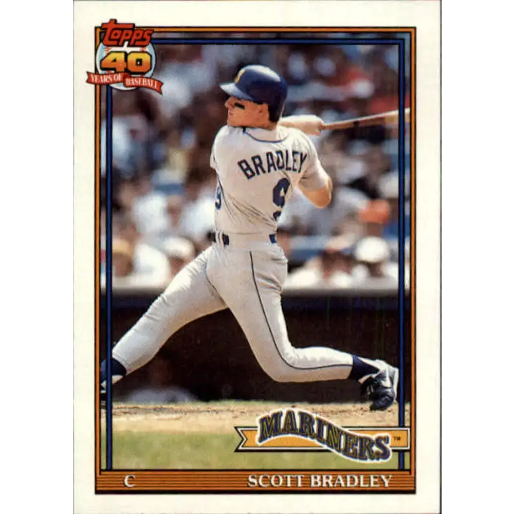 1991 Topps #38 Scott Bradley NM-MT Seattle Mariners Baseball Card - Baseball Card Single