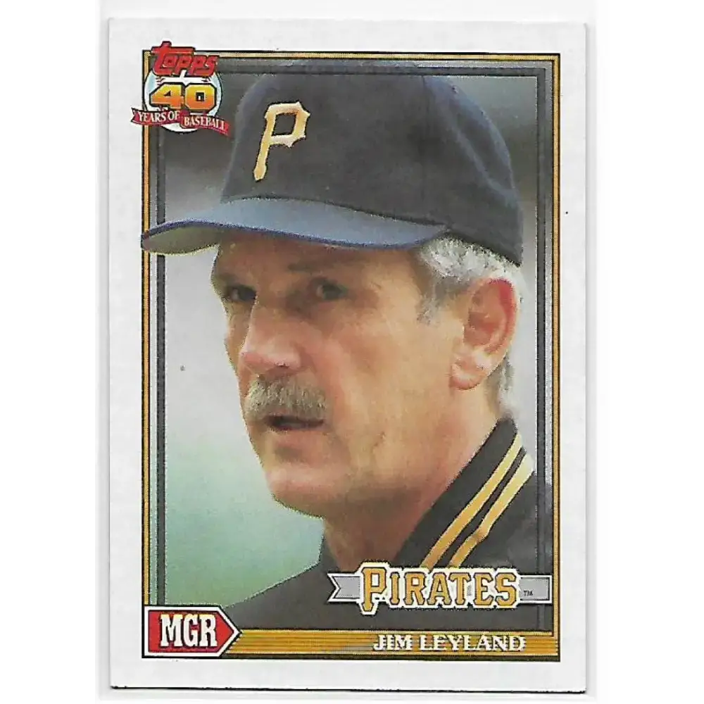 1991 Topps #381 Jim Leyland NM-MT Pittsburgh Pirates Baseball Card - Baseball Card Single