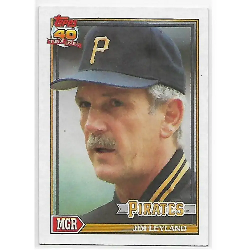 1991 Topps #381 Jim Leyland NM-MT Pittsburgh Pirates Baseball Card - Baseball Card Single