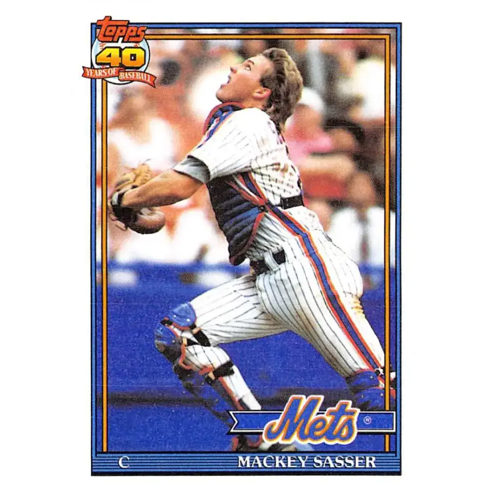 1991 Topps #382 Mackey Sasser NM-MT New York Mets Baseball Card - Baseball Card Single