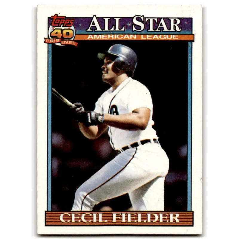 1991 Topps #386 Cecil Fielder NM-MT Detroit Tigers Baseball Card - Baseball Card Single