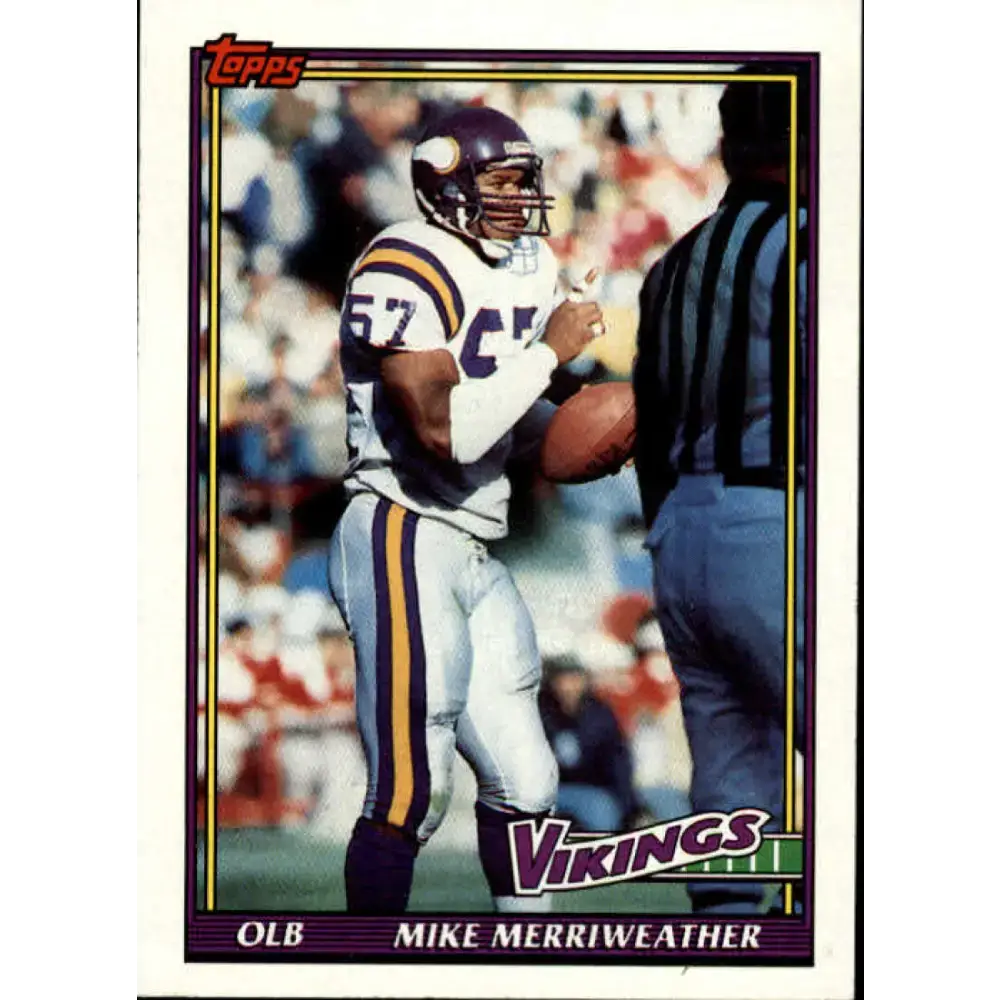 1991 Topps #387 Mike Merriweather NM-MT Minnesota Vikings Football Card - Football Card Single