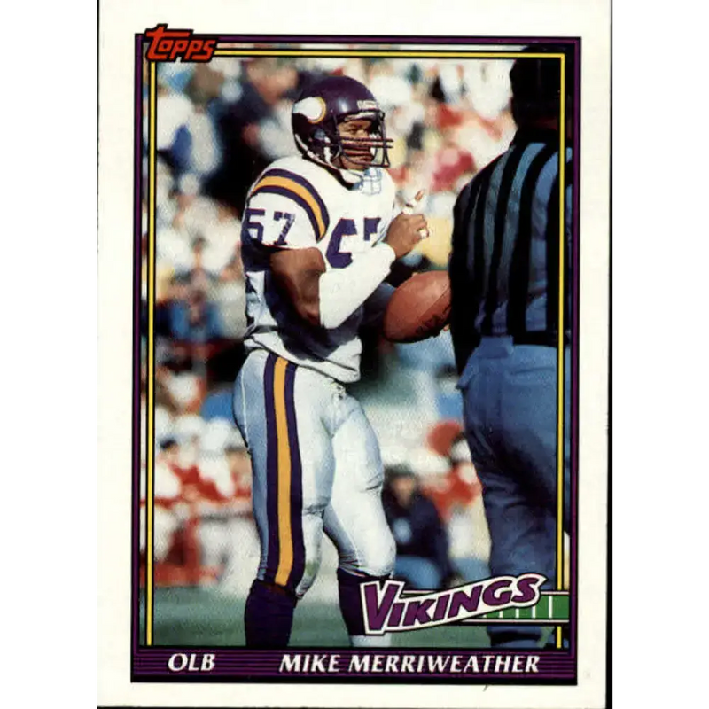 1991 Topps #387 Mike Merriweather NM-MT Minnesota Vikings Football Card - Football Card Single