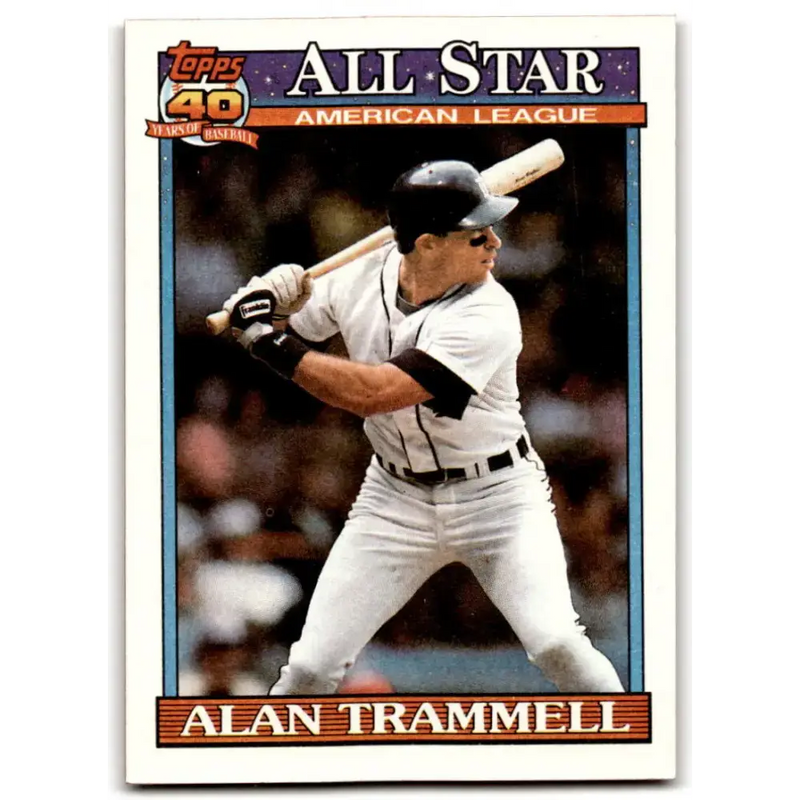 1991 Topps #389 Alan Trammell NM-MT Detroit Tigers Baseball Card - Baseball Card Single