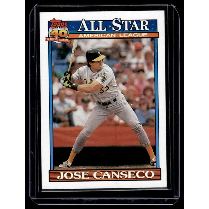 1991 Topps #390 Jose Canseco Oakland Athletics NM-MT Baseball Card - Baseball Card Single